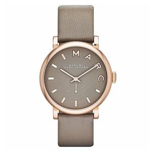 Marc Jacobs | Baker Grey Leather Strap Watch Rose Gold